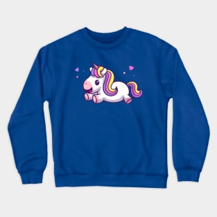 Cute Unicorn Flying Cartoon Crewneck Sweatshirt